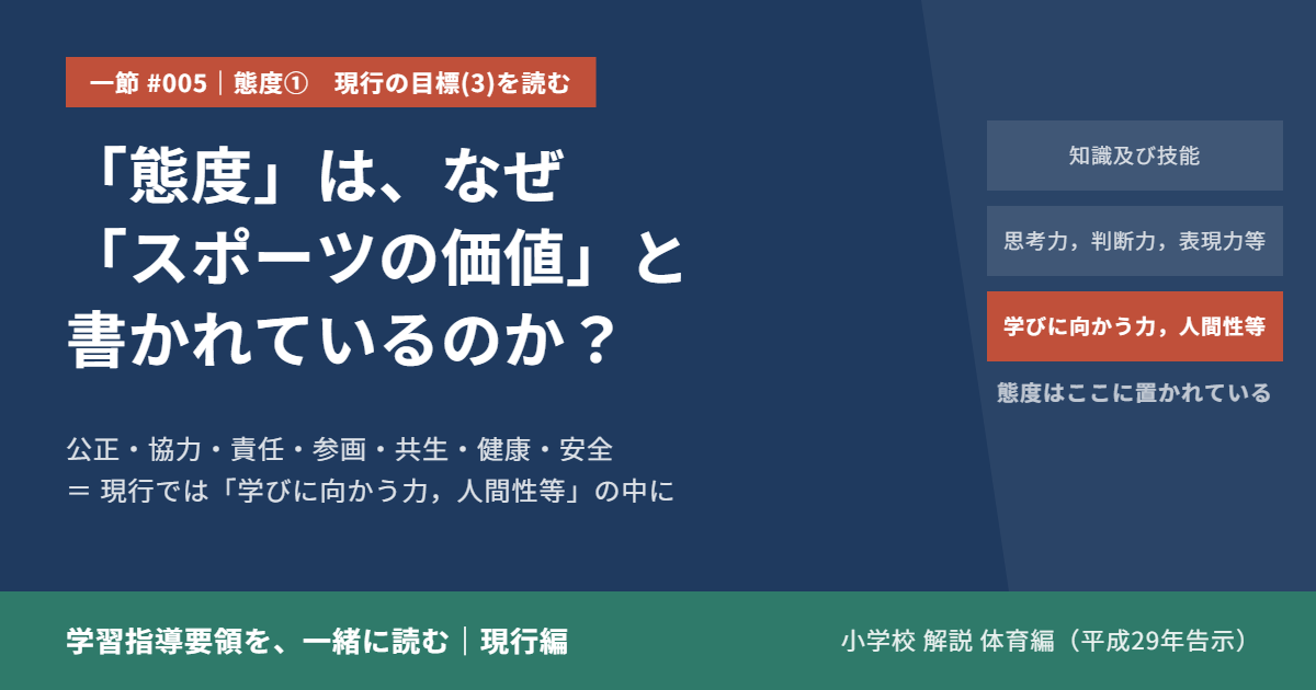 「態度」は、なぜ「スポーツの価値」と書かれているのか？ 一節 #005